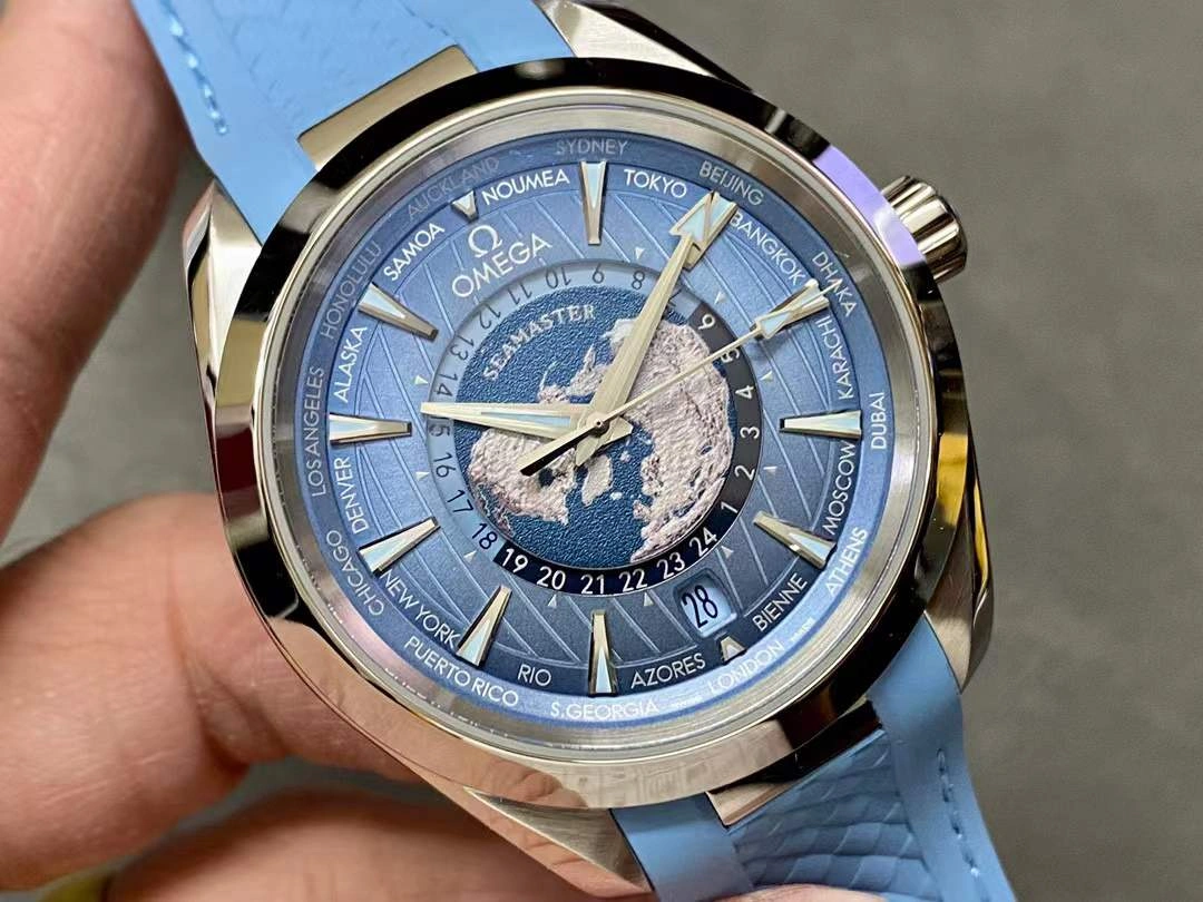 ComfortFit CBD Factory Omega Seamaster Aqua Terra Worldtimer 43mm “Summer Blue” （220.12.43.22.03.002）1:1 Super Clone – DD8938 Movement 245